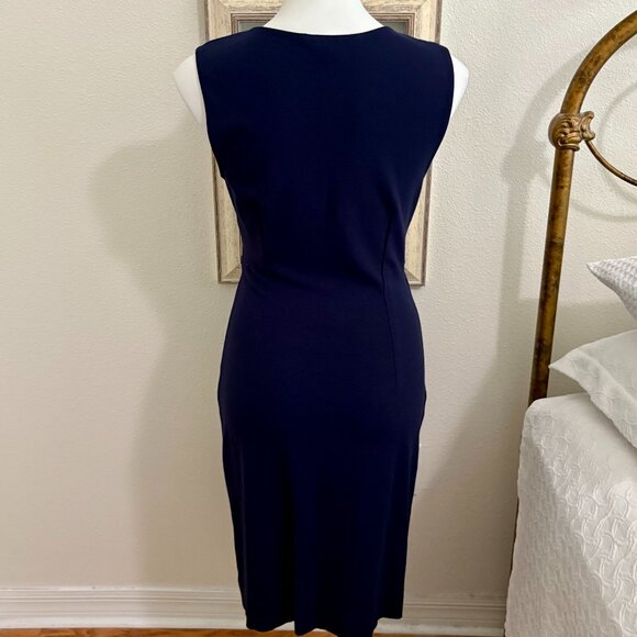 Auth. DIANE von FURSTENBERG Iconic DVF Navy Blue Sheath Dress - Picture 4 of 5